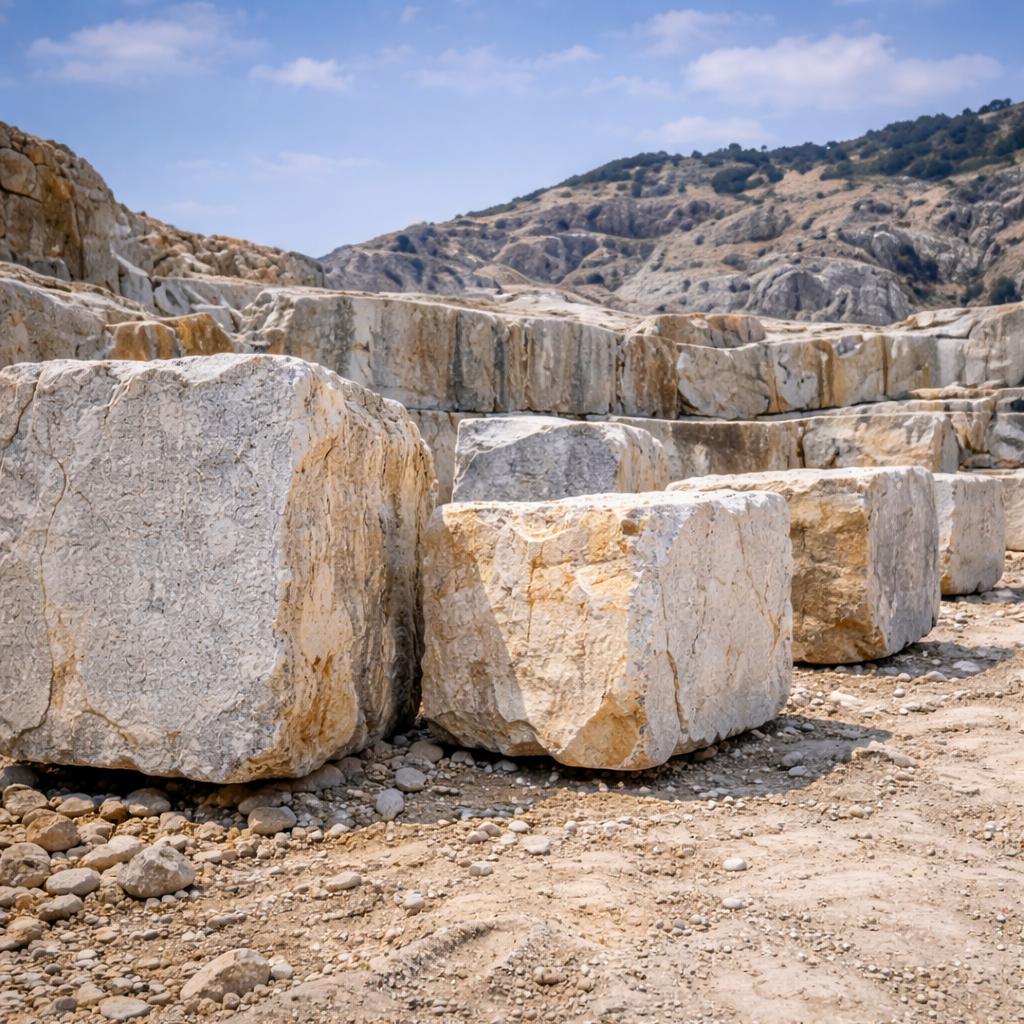 Raw natural stone blocks